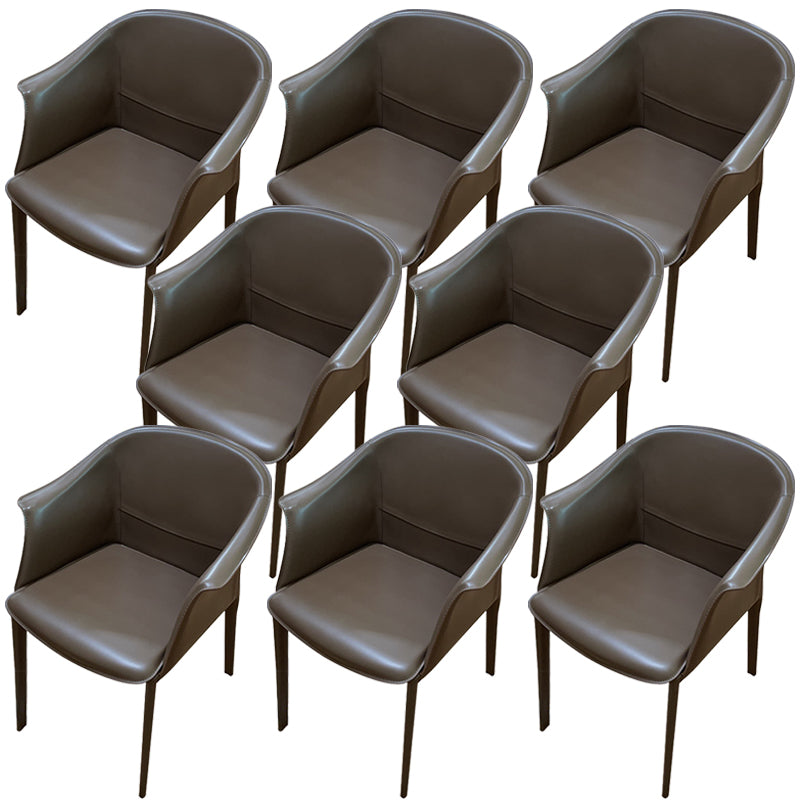Contemporary Dining Arm Chair Faux Leather Home Dining Side Chair