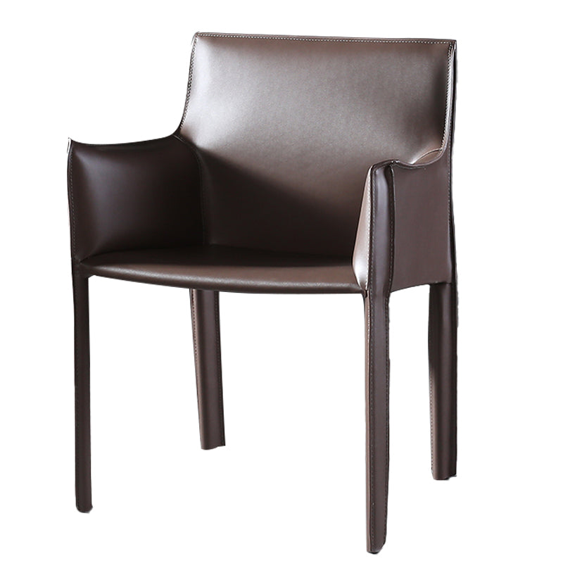 Contemporary Dining Arm Chair Faux Leather Home Dining Side Chair