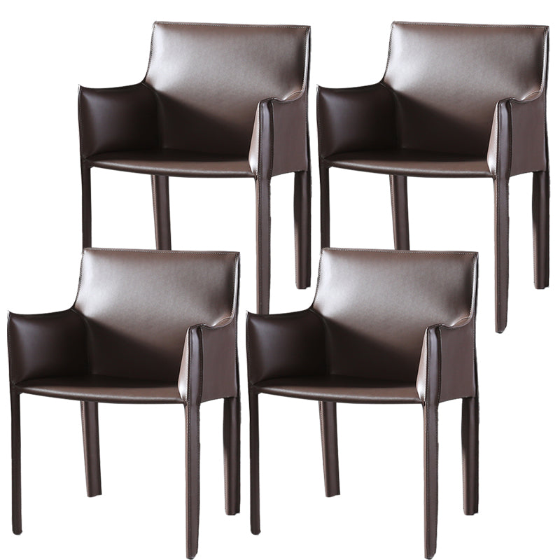 Contemporary Dining Arm Chair Faux Leather Home Dining Side Chair