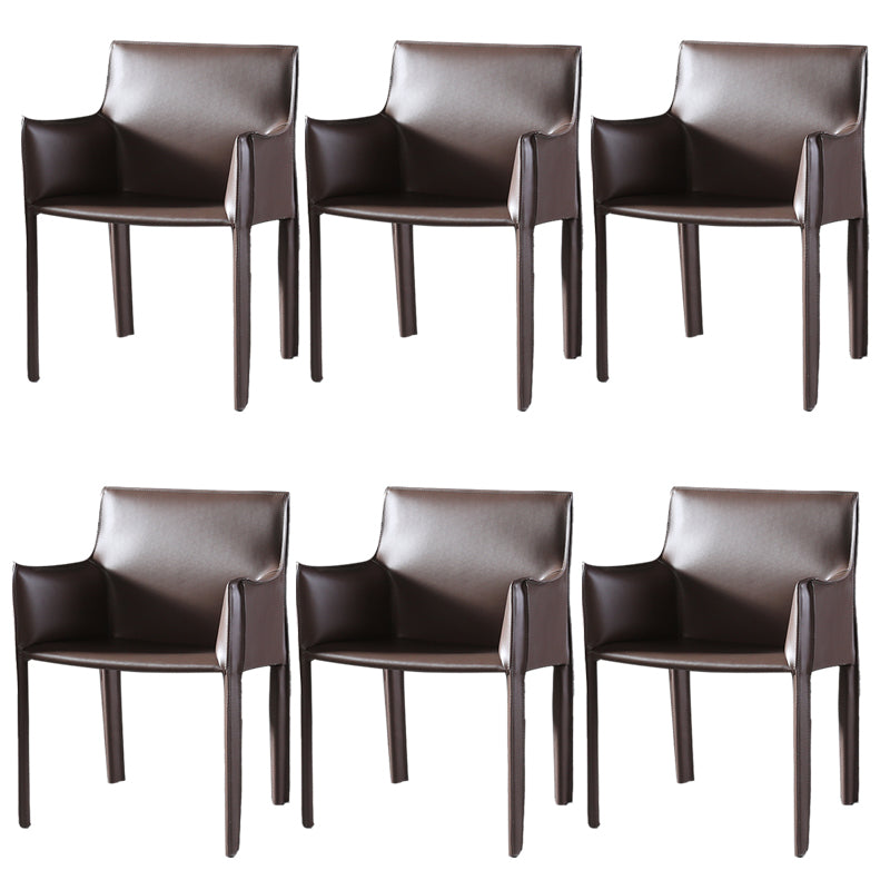 Contemporary Dining Arm Chair Faux Leather Home Dining Side Chair