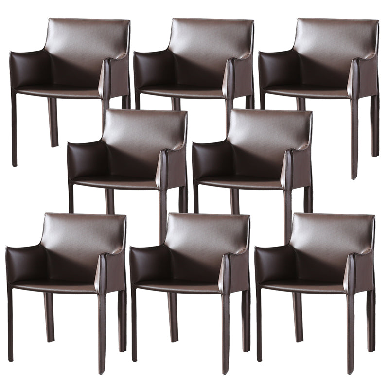 Contemporary Dining Arm Chair Faux Leather Home Dining Side Chair