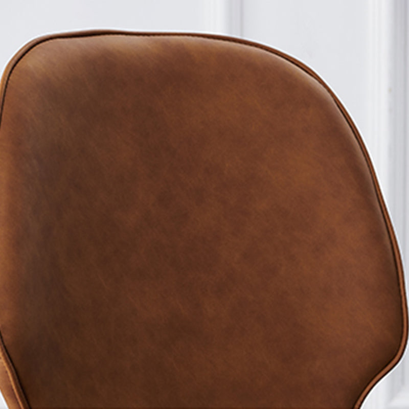 Modern Style Chair Faux Leather and Metal Dining Side Chair for Home