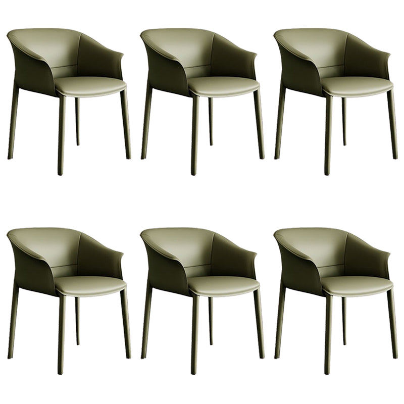 Faux Leather Arm Dining Chairs Contemporary Home Dining Side Chair