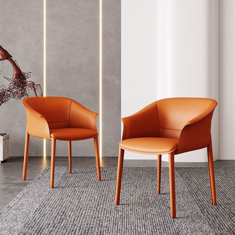 Faux Leather Arm Dining Chairs Contemporary Home Dining Side Chair
