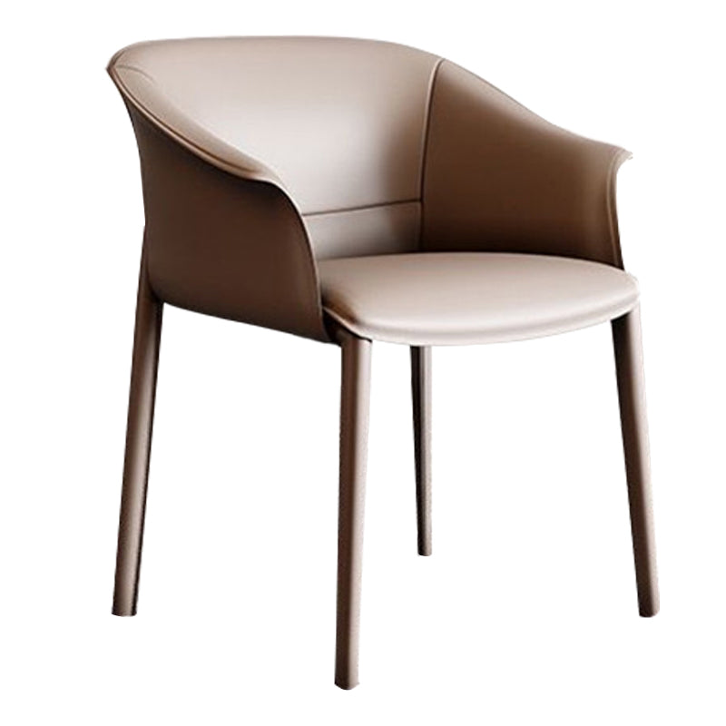 Faux Leather Arm Dining Chairs Contemporary Home Dining Side Chair
