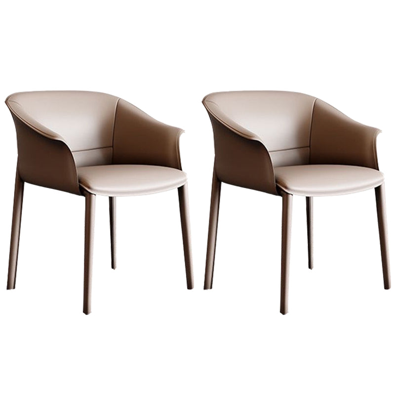 Faux Leather Arm Dining Chairs Contemporary Home Dining Side Chair