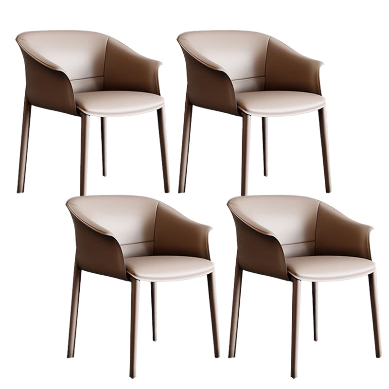 Faux Leather Arm Dining Chairs Contemporary Home Dining Side Chair