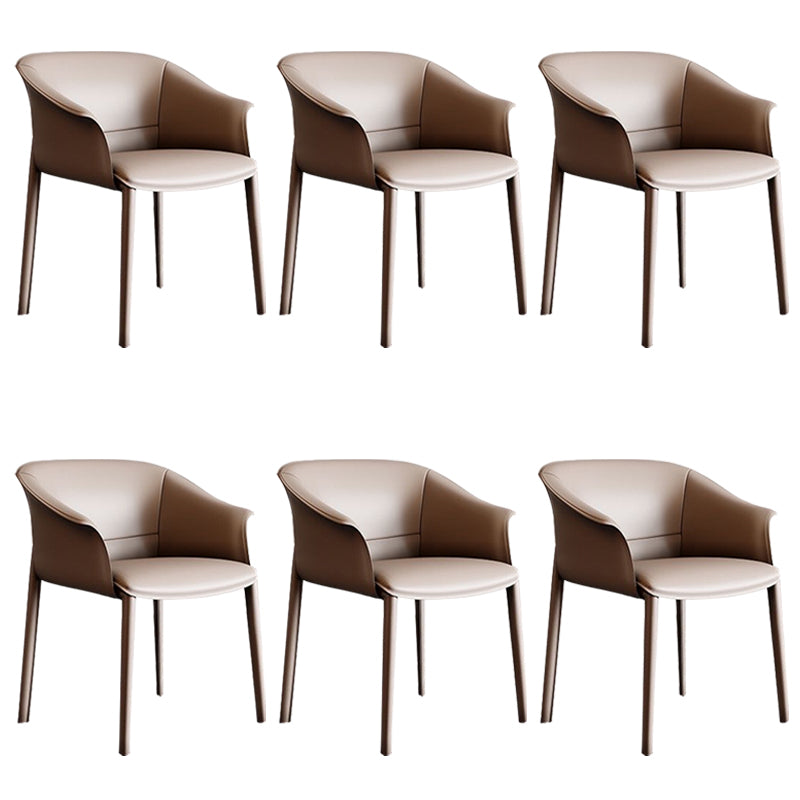 Faux Leather Arm Dining Chairs Contemporary Home Dining Side Chair