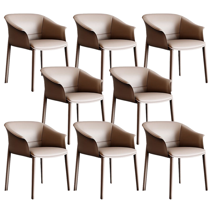 Faux Leather Arm Dining Chairs Contemporary Home Dining Side Chair