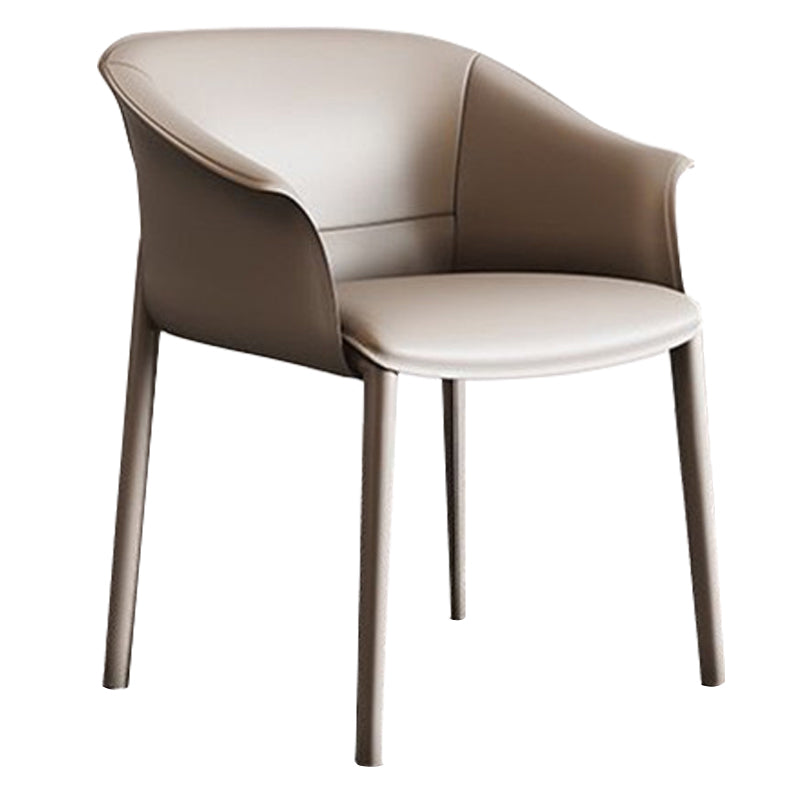 Faux Leather Arm Dining Chairs Contemporary Home Dining Side Chair