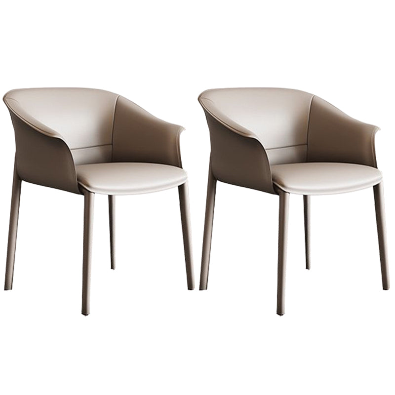 Faux Leather Arm Dining Chairs Contemporary Home Dining Side Chair