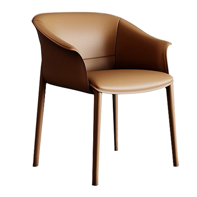 Faux Leather Arm Dining Chairs Contemporary Home Dining Side Chair