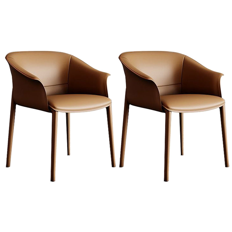 Faux Leather Arm Dining Chairs Contemporary Home Dining Side Chair