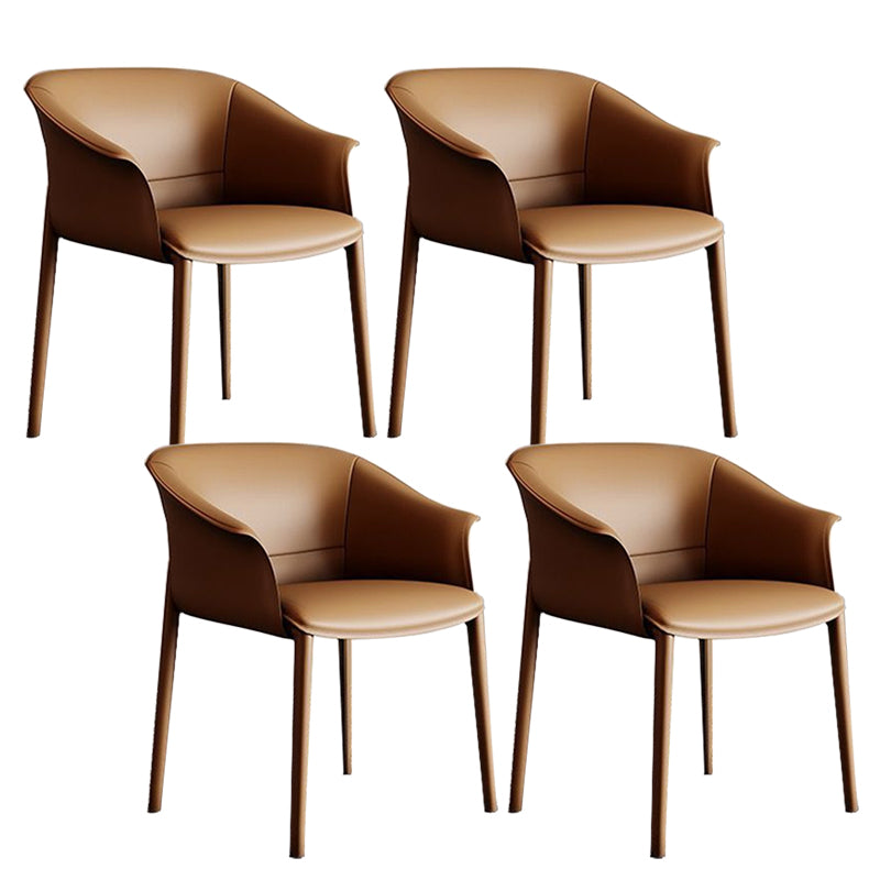 Faux Leather Arm Dining Chairs Contemporary Home Dining Side Chair
