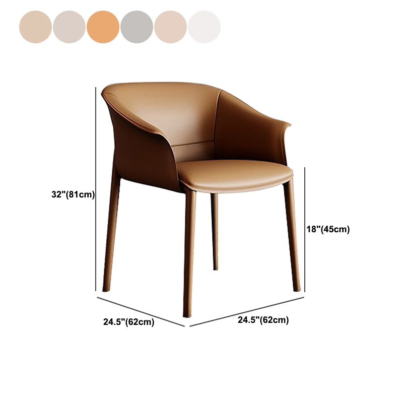 Faux Leather Arm Dining Chairs Contemporary Home Dining Side Chair
