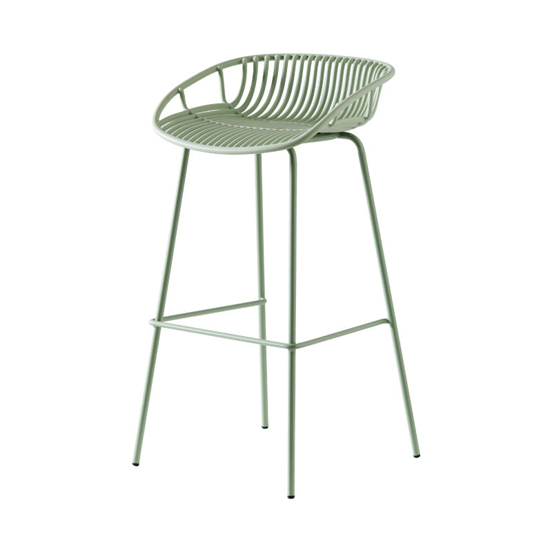 Industrial Metal Barstool Counter Stool Footrest Metal Furniture in Matte Finish