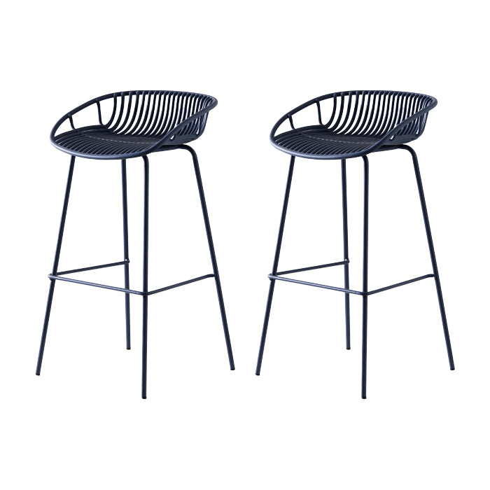 Industrial Metal Barstool Counter Stool Footrest Metal Furniture in Matte Finish