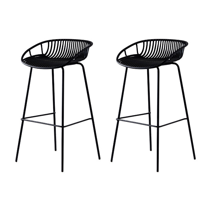 Industrial Metal Barstool Counter Stool Footrest Metal Furniture in Matte Finish