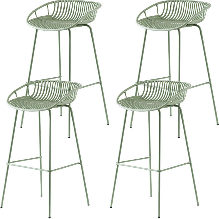 Industrial Metal Barstool Counter Stool Footrest Metal Furniture in Matte Finish