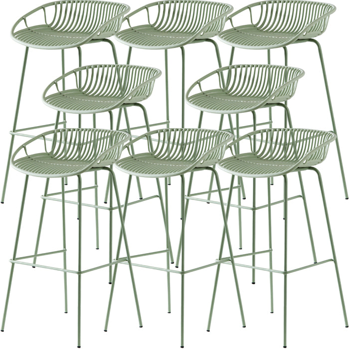Industrial Metal Barstool Counter Stool Footrest Metal Furniture in Matte Finish