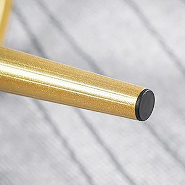 Glam Metal Barstool Fabric Backrest Counter Stool with Gold Base