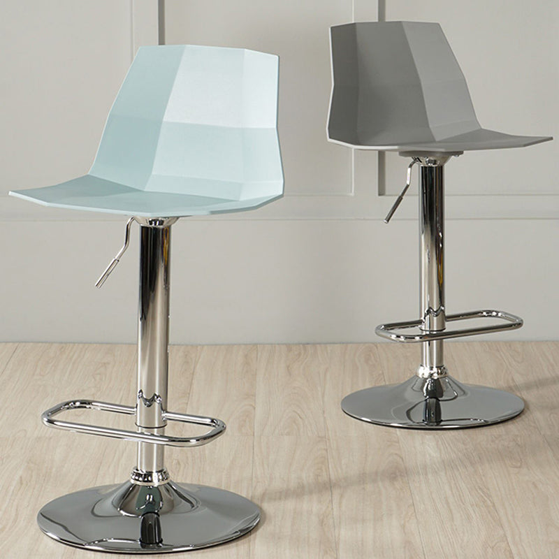 Modern Plastic Low Back Counter Stool Plastic Furniture in Matte Finish