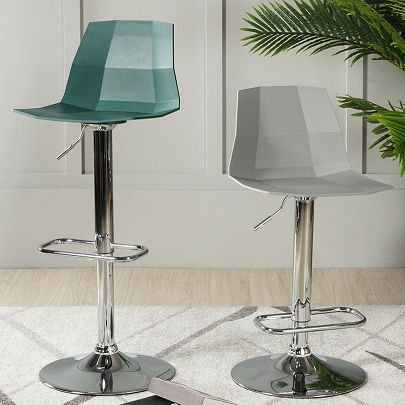 Modern Plastic Low Back Counter Stool Plastic Furniture in Matte Finish
