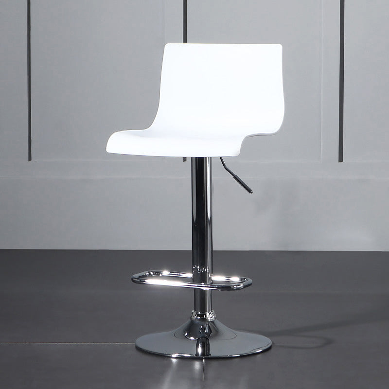 Modern Plastic Low Back Counter Stool Plastic Furniture in Matte Finish