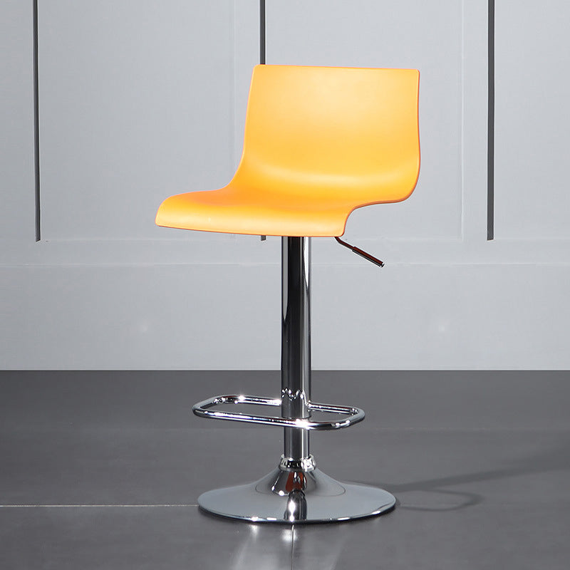 Modern Plastic Low Back Counter Stool Plastic Furniture in Matte Finish