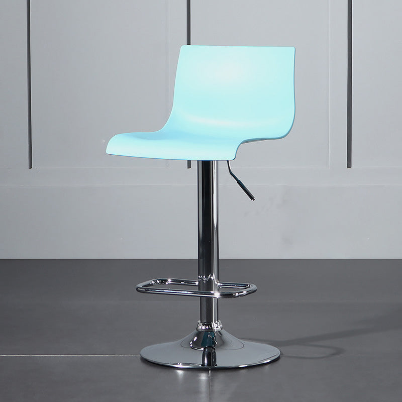 Modern Plastic Low Back Counter Stool Plastic Furniture in Matte Finish