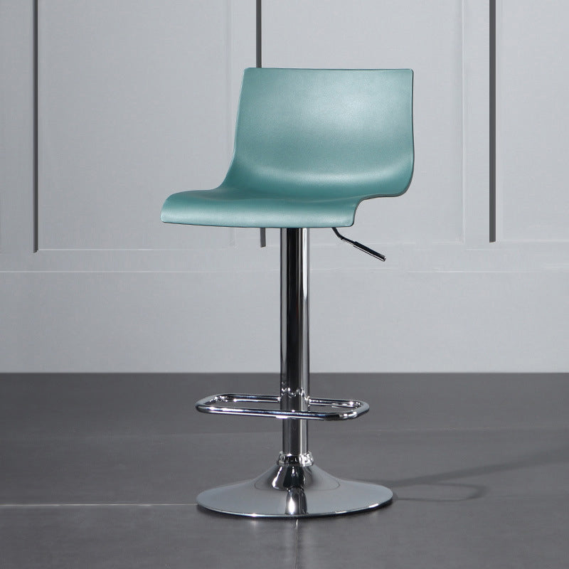 Modern Plastic Low Back Counter Stool Plastic Furniture in Matte Finish