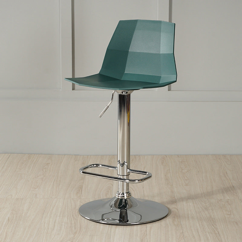 Modern Plastic Low Back Counter Stool Plastic Furniture in Matte Finish