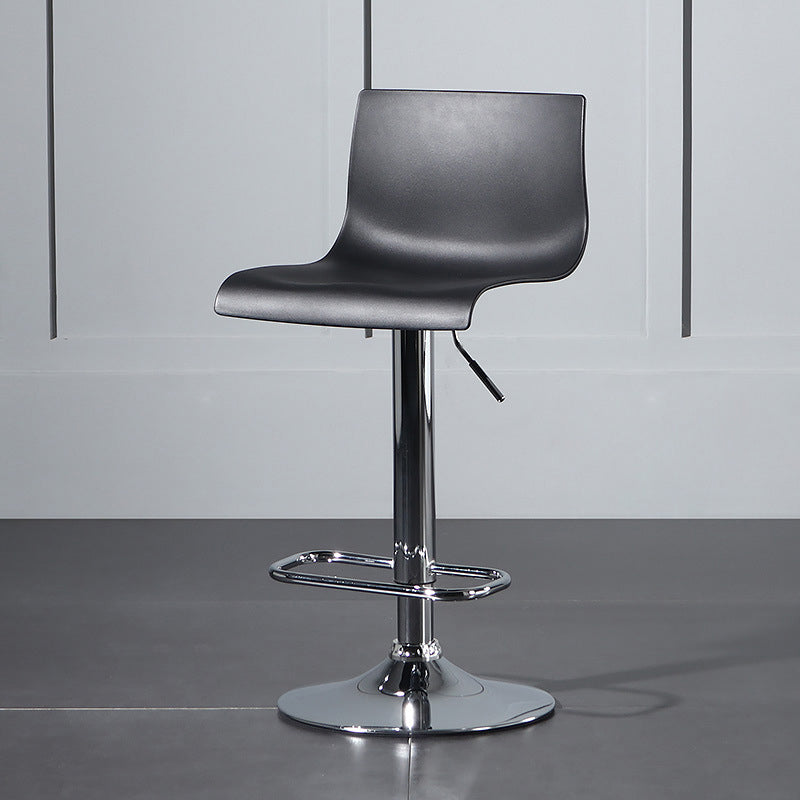 Modern Plastic Low Back Counter Stool Plastic Furniture in Matte Finish