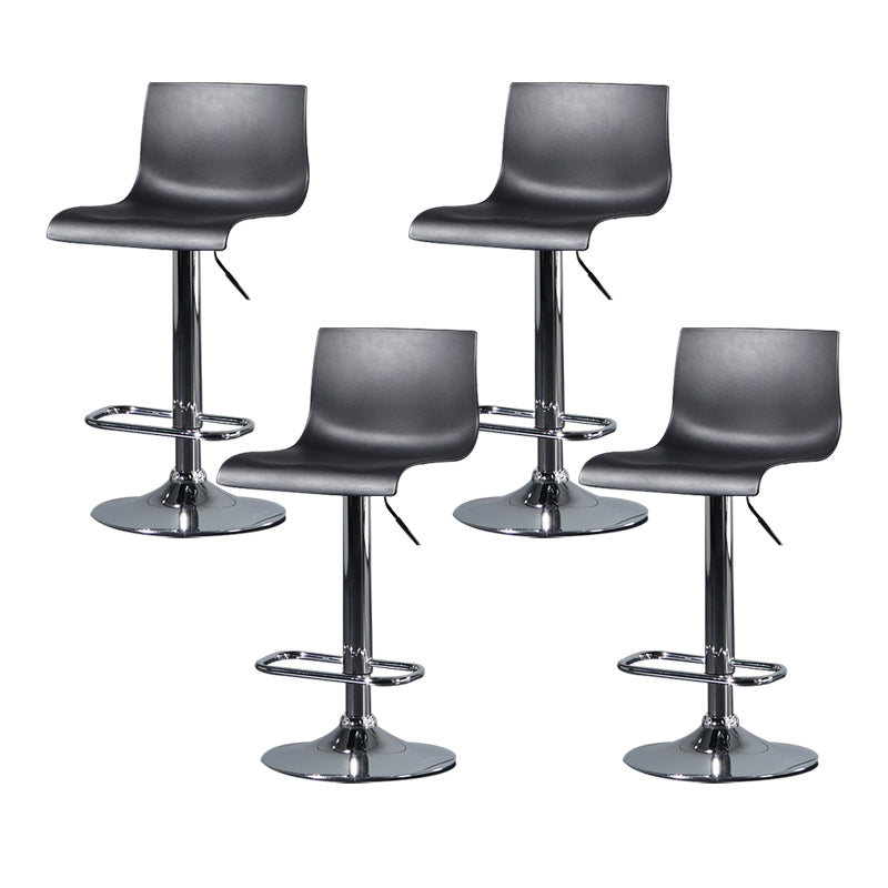 Modern Plastic Low Back Counter Stool Plastic Furniture in Matte Finish