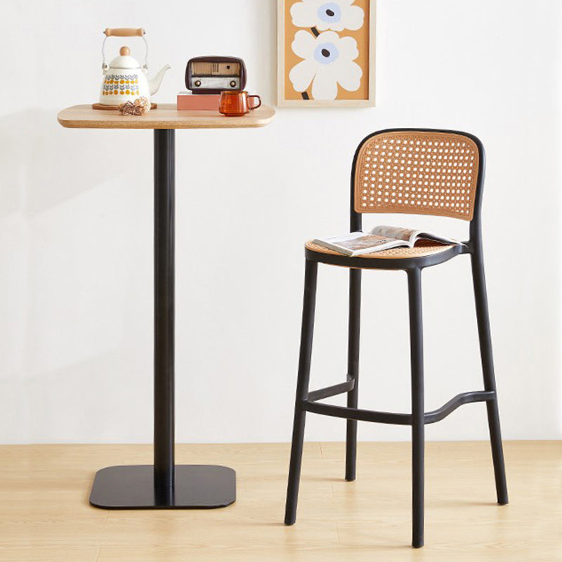 Scandinavian Stackable Bar Stool Plastic Armless Bar Stool for Living Room