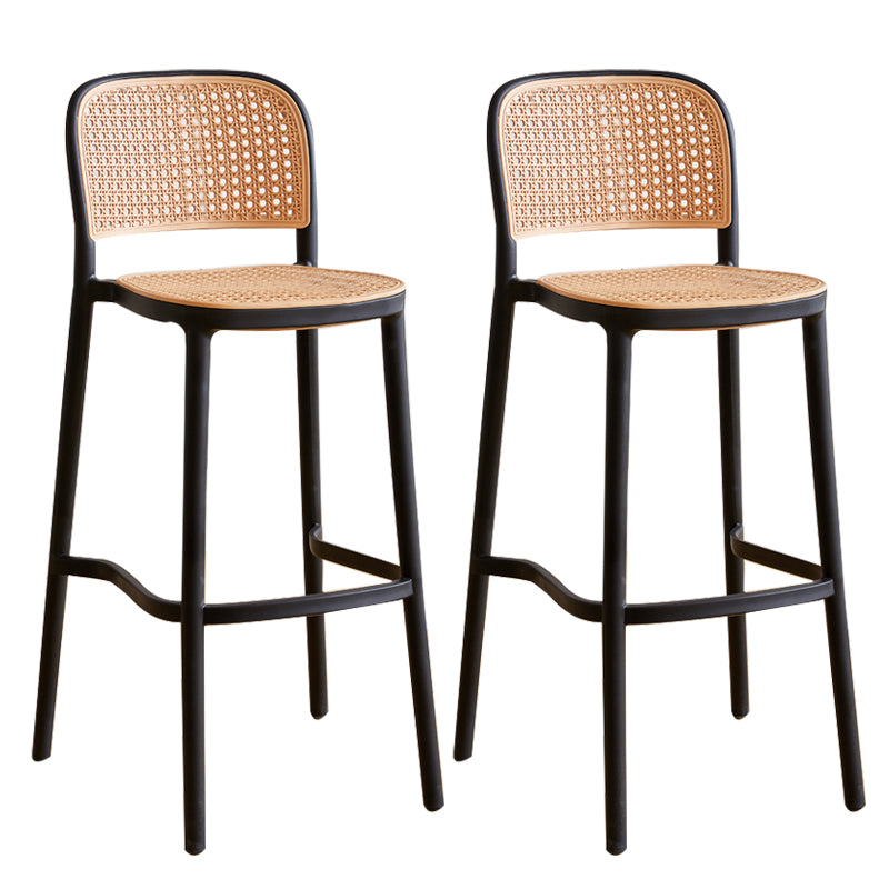 Scandinavian Stackable Bar Stool Plastic Armless Bar Stool for Living Room