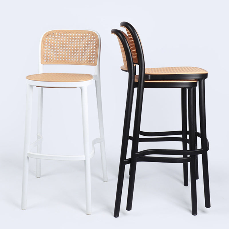 Scandinavian Stackable Bar Stool Plastic Armless Bar Stool for Living Room