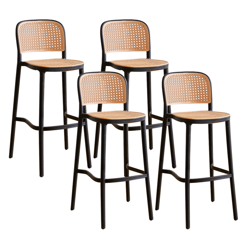 Scandinavian Stackable Bar Stool Plastic Armless Bar Stool for Living Room