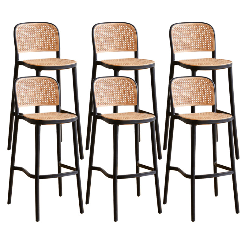 Scandinavian Stackable Bar Stool Plastic Armless Bar Stool for Living Room