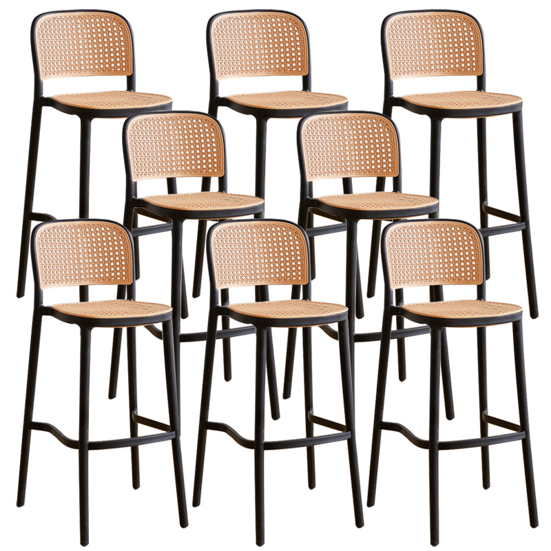 Scandinavian Stackable Bar Stool Plastic Armless Bar Stool for Living Room