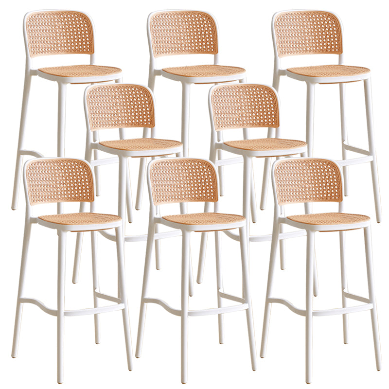 Scandinavian Stackable Bar Stool Plastic Armless Bar Stool for Living Room