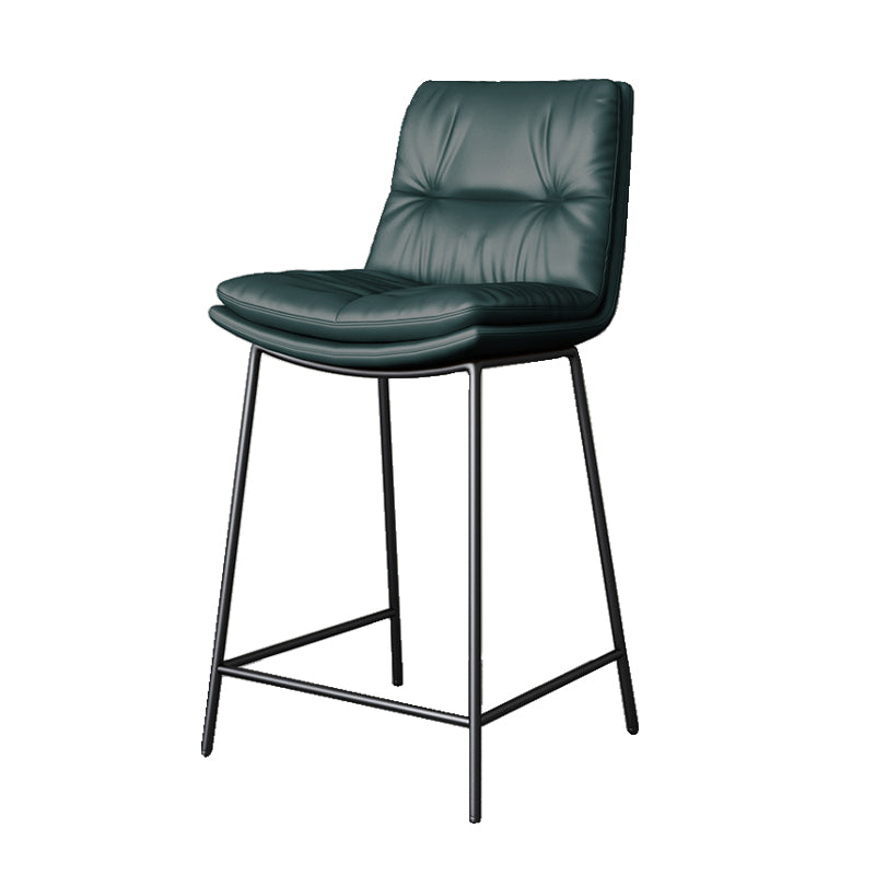 Scandinavian Metal Barstool Faux Leather Counter Stool With Iron 4 Legs