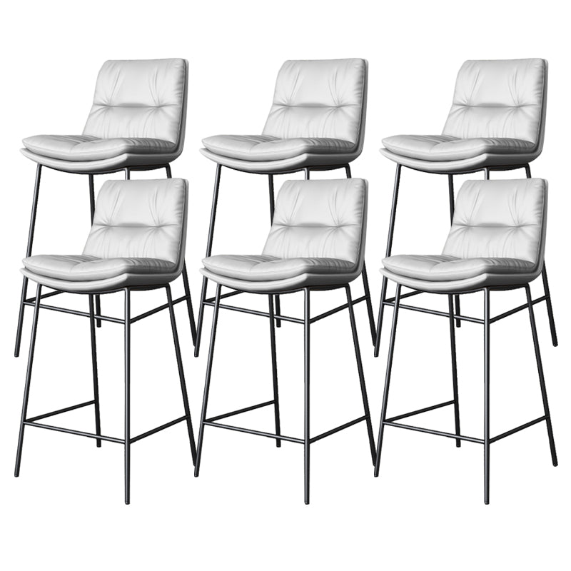 Scandinavian Metal Barstool Faux Leather Counter Stool With Iron 4 Legs