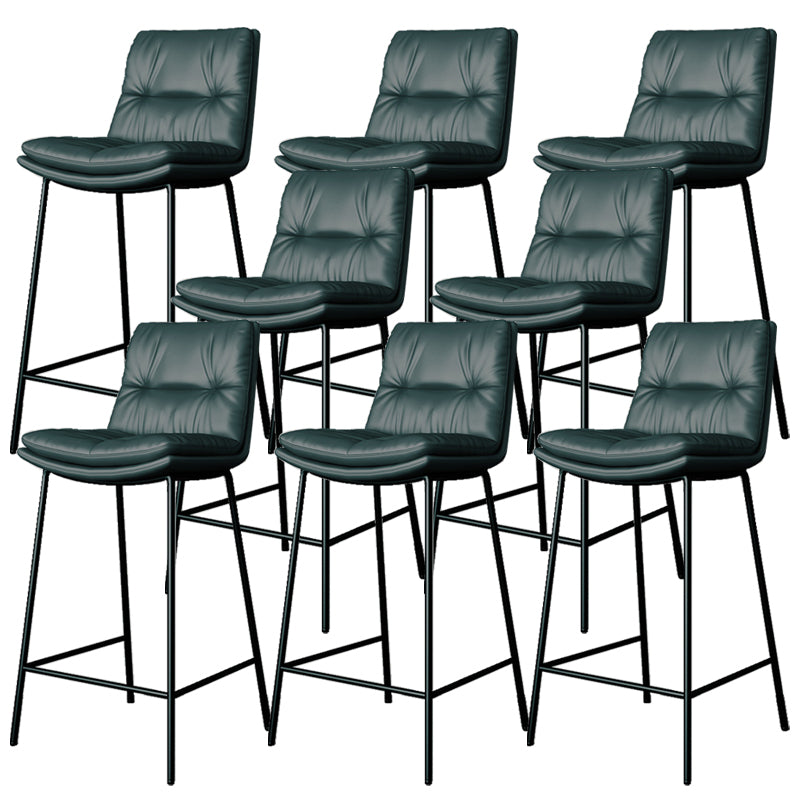 Scandinavian Metal Barstool Faux Leather Counter Stool With Iron 4 Legs