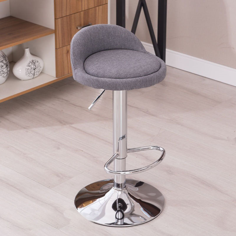 Modern Metal Barstool Faux Leather Upholstered Counter Stool in Matte Finish for Indoor