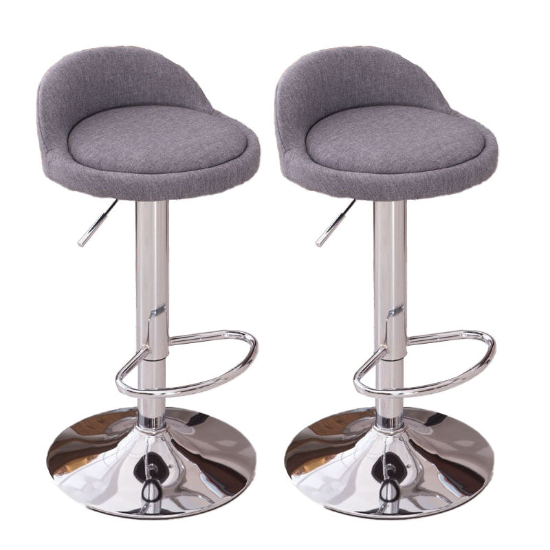 Modern Metal Barstool Faux Leather Upholstered Counter Stool in Matte Finish for Indoor