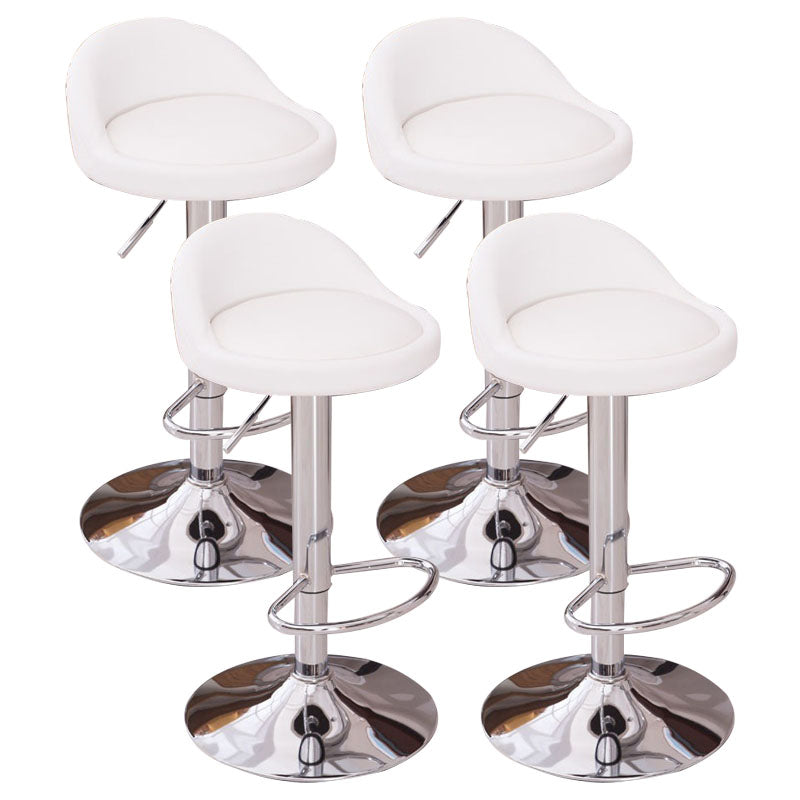 Modern Metal Barstool Faux Leather Upholstered Counter Stool in Matte Finish for Indoor