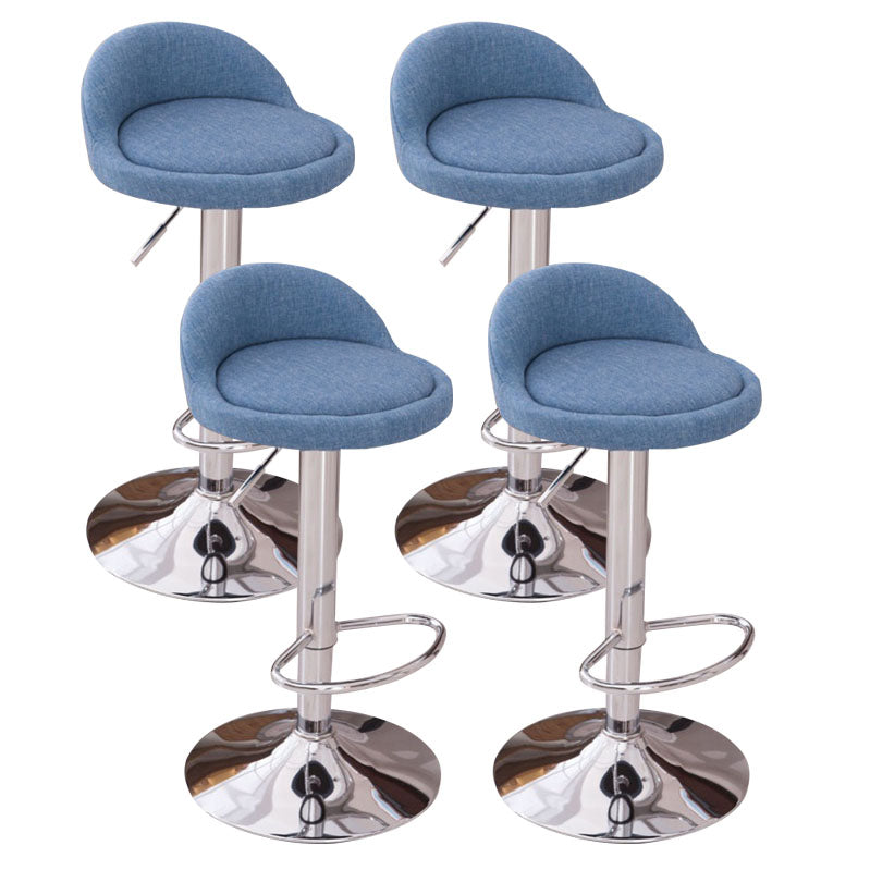 Modern Metal Barstool Faux Leather Upholstered Counter Stool in Matte Finish for Indoor