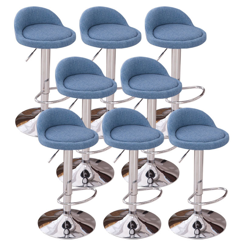 Modern Metal Barstool Faux Leather Upholstered Counter Stool in Matte Finish for Indoor