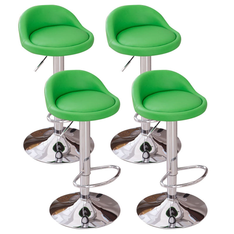 Modern Metal Barstool Faux Leather Upholstered Counter Stool in Matte Finish for Indoor